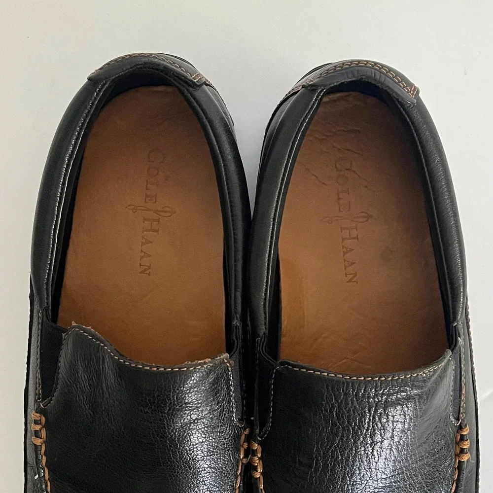 Cole Haan Tucker Venetian Black Leather Driving Loafers C03557 G12 Slip On 10M